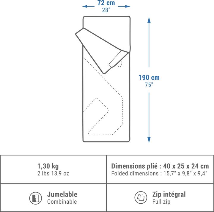 Image du produit Quechua ARPENAZ 10 ZIP (190 cm)