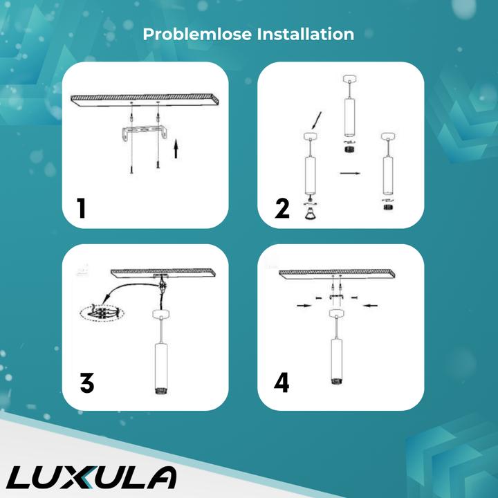 Actual product image Luxula LED pendant light, black/gold, 1-bulb (GU10)