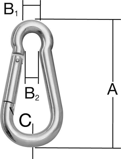 Actual product image Vormann Feuerwehrkarabinerhaken mit Hebel Stahl verzinkt 80mm - 8mm - 12mm -