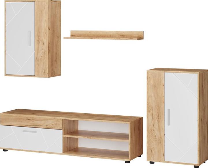 Actual product image Vicco Wohnwand Berno, GKO/Weiss, 4-teiliges Set