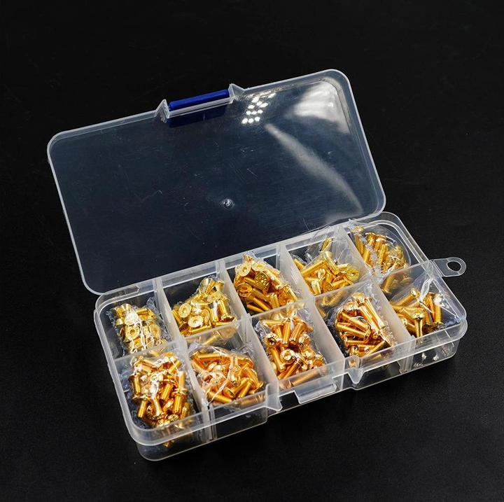 Produktbild Yeah Racing Schraubenbox M3 12.9G Goldfarbig beschichtet (1 Schrauben pro Stück)