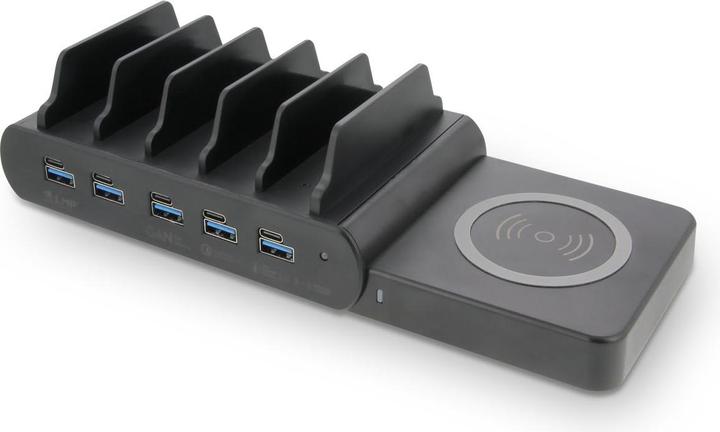 Produktbild LMP DuoCharge 5+1 Port,GaN charging station Qi2 charging pad (150 W)