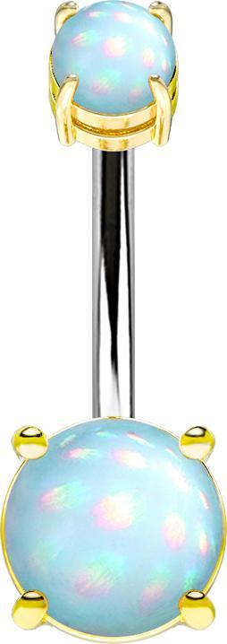 Immagine prodotto Star Piercing Filetto interno a banana placcato in oro con due pietre epossidiche blu (Ottone, Acciaio chirurgico 316L)