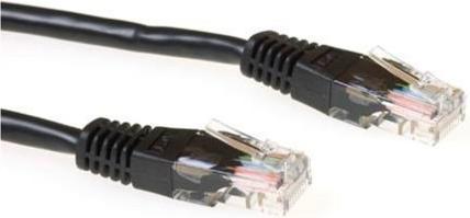Produktbild Black 0.5 meter U/UTP CAT5E patch cable with RJ45 connectors. Cat5e u/utp black 0.50m (U/UTP, CAT5e, 0.50 m)