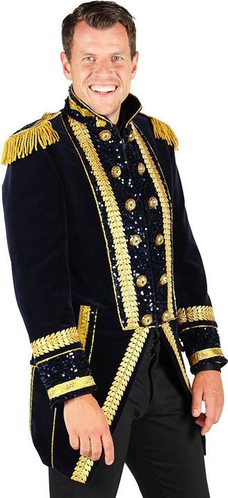 Immagine prodotto Thetru Giacca da uomo in broccato Exellent, blu/oro (L)
