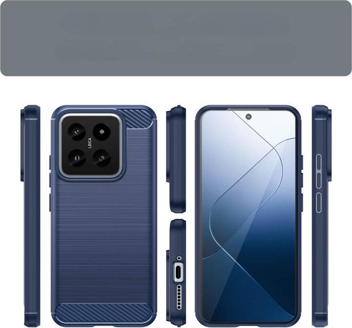 Produktbild Cover-Discount Xiaomi 14 - Metall Carbon Look Hülle blau (Xiaomi 14)