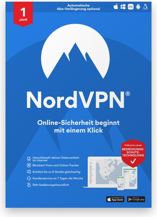 Produktbild NordVPN Standard (6 User, 10 Geräte/User, 12 Monate)