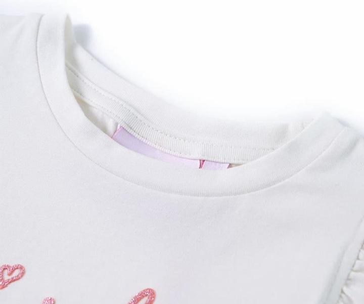 Immagine prodotto VidaXL Maglietta da bambino con maniche a balze Ecru 104,Materiale: 95 (104)