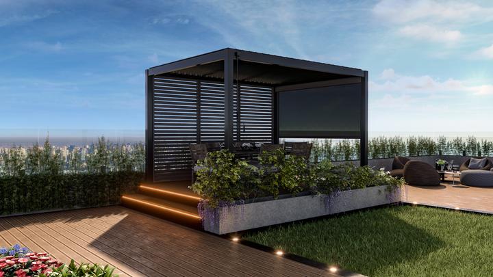 Actual product image Leco Lamellenpergola DELUXE 3x4m anthrazit (400 cm, 300 cm)