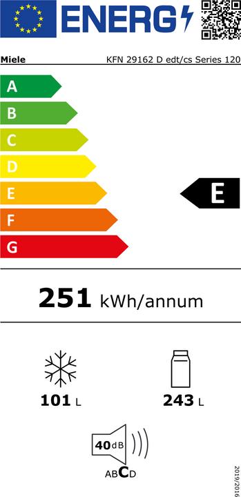 Energie-Label Miele KFN 29162 D edt/cs Series 120 (344 l)