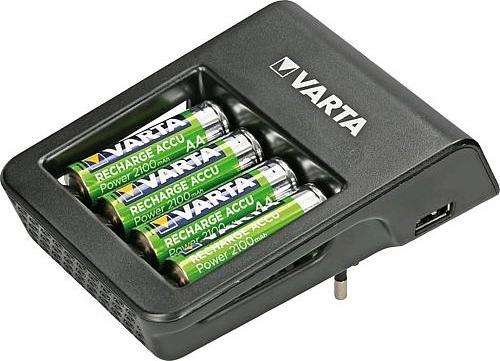 Varta Chargeur de prise LCD+ (LCD Plug Charger+) (1 pcs, AA, 2100 mAh, Piles rechargeables + chargeur)