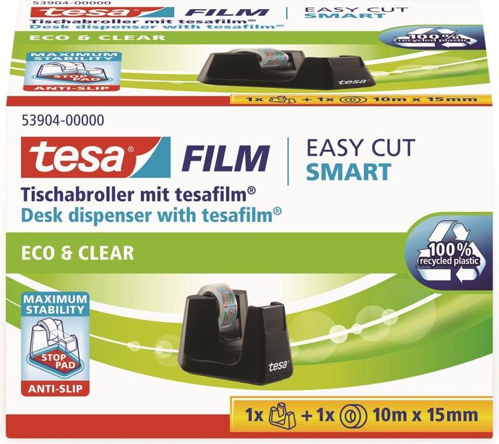 Actual product image tesa EASY CUT SMART adhesive tape dispenser for tables, with anti-slip technology, incl. 1 roll of