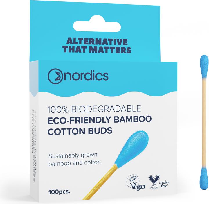 Nordics Bamboo Cotton Buds Bamboo Sticksue 100 Pcs.