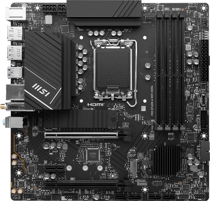 Productafbeelding MSI PRO B760M-A WIFI DDR4 (1700) (D) (LGA 1700, Intel B760, mATX)