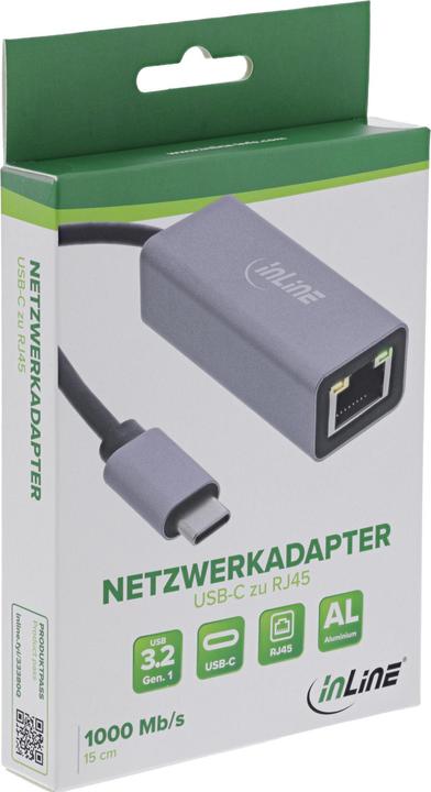 Actual product image InLine USB 3.2 Netzwerkadapter Kabel (USB-C, RJ45 (1x))