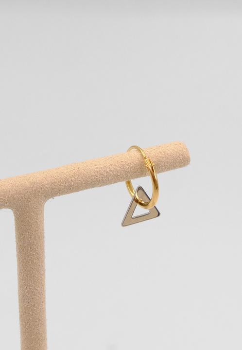 Image du produit Muau Créole simple avec triangle (750, Or blanc, Or jaune 18 K)