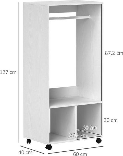 Immagine prodotto Swisshandel24 Mobiler Kleiderschrank Garderobe Schrank Regal für Schlafzimmer Weiss