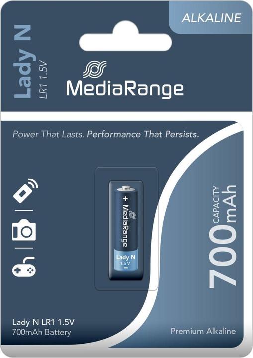 Produktbild MediaRange Premium Alkaline Batterie, Lady N|LR1| (1 Stk., N, 700 mAh)