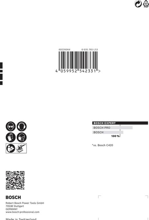 Produktbild Bosch Professional Zubehör EXPERT C470 Schleifpapier mit 6 Löchern für Schwingschleifer, 115 x 107 mm, G 240, 10-tlg. (240)