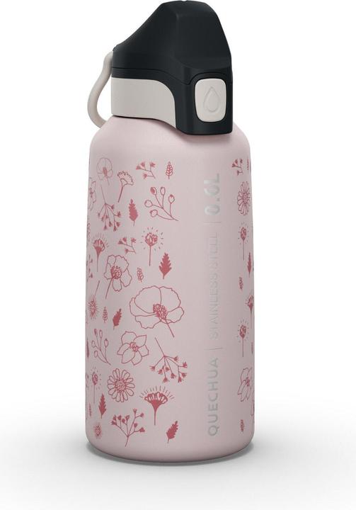 Quechua Children's drinking bottle 0.6 l stainless steel with quick-release fastener - pink (0.60 l)