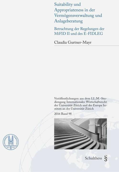 Produktbild Suitability und Appropriateness in der Vermögensverwaltung und Anlageberatung (Deutsch, Claudia Gurtner-Mayr, 2016)