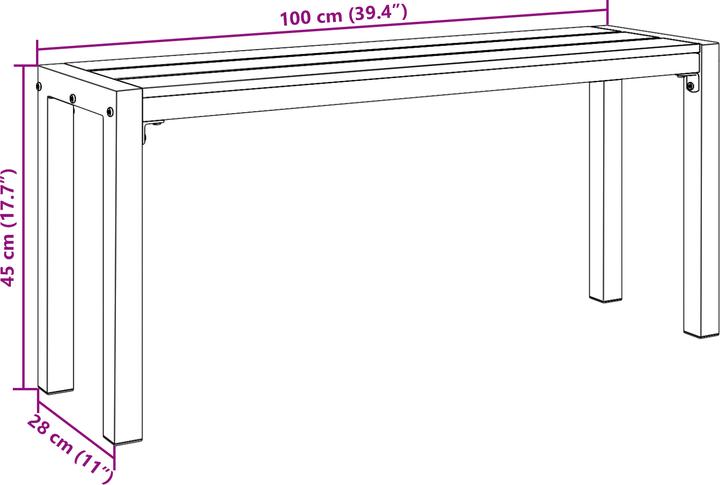 Immagine prodotto VidaXL Panchina da giardino da 100 cm in acciaio e WPC in marrone e nero