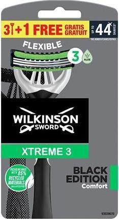 Actual product image Wilkinson Disposable razor for men Xtreme 3 Black Edition Comfort 3+1 pc