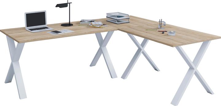 Produktbild VCM Büromöbel Eckschreibtisch Lona Tiefe 50 cm X Weiss (76 x 190 x 130 x 50 cm)