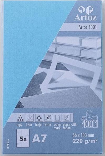Actual product image Artoz Business cards 1001 A7 107136143 220g, azure 5 sheets (220 g/m², 5 x, A7)