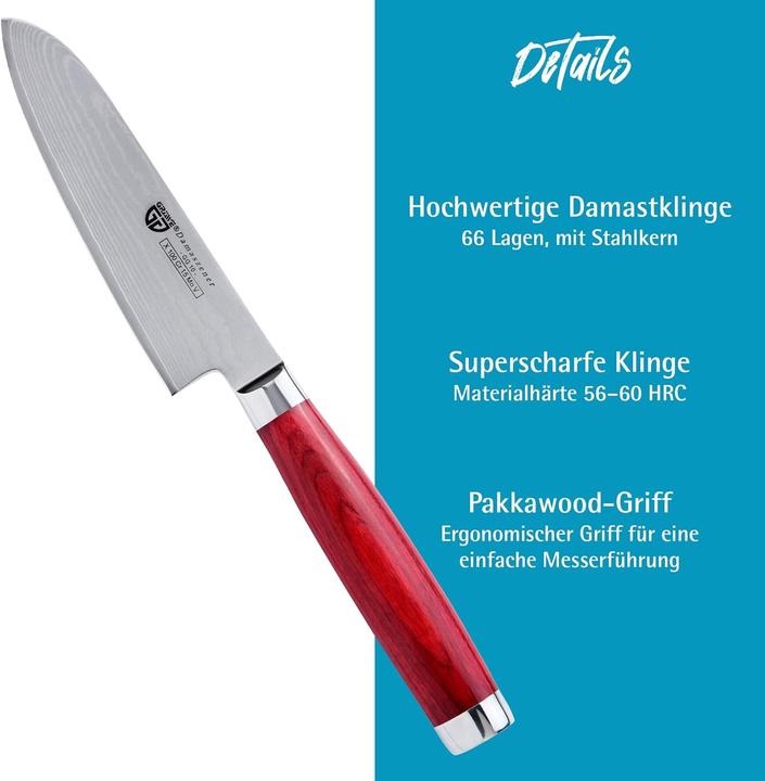 Produktbild Gräwe Damastmesser 12.5cm Klinge (12.50 cm)