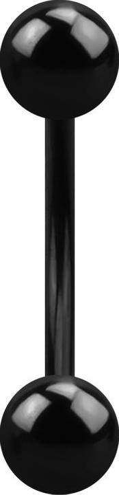 Produktbild Star Piercing Micro Banane schwarz mit zwei Kugeln (ohne Messing, Chirurgenstahl 316L)