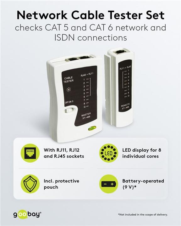 Image du produit Goobay Testeur de câble réseau