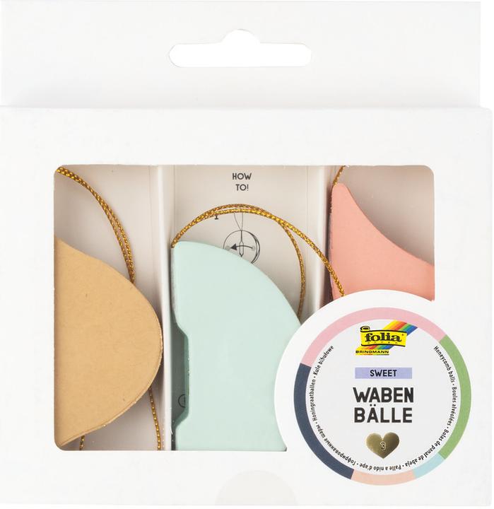 Folia Dekoartikel mehrfarbig Wabenbälle Ø 7,0 - 8,0 cm 3 St.