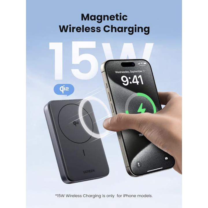 Image du produit Ugreen Magnetic Wireless Power Bank (10000 mAh, 30 W, 37 Wh)