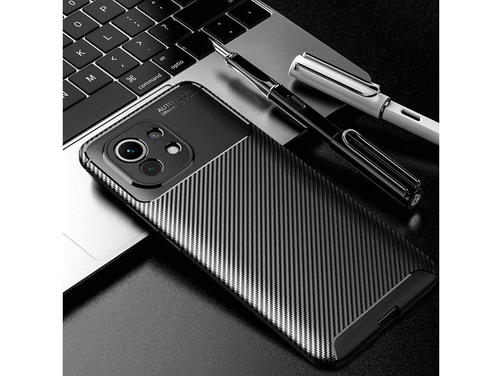 Actual product image Screenguard Xiaomi Mi 11 Hull Carbon Design TPU Case (Xiaomi Mi 11)