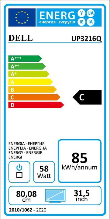 Energie-Label Dell UltraSharp UP3216Q (3840 x 2160 Pixel, 32")