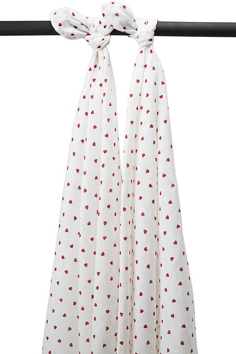 Produktbild Meyco Sweet Heart swaddle - 2er pack - musselin (120 cm, 120 cm)