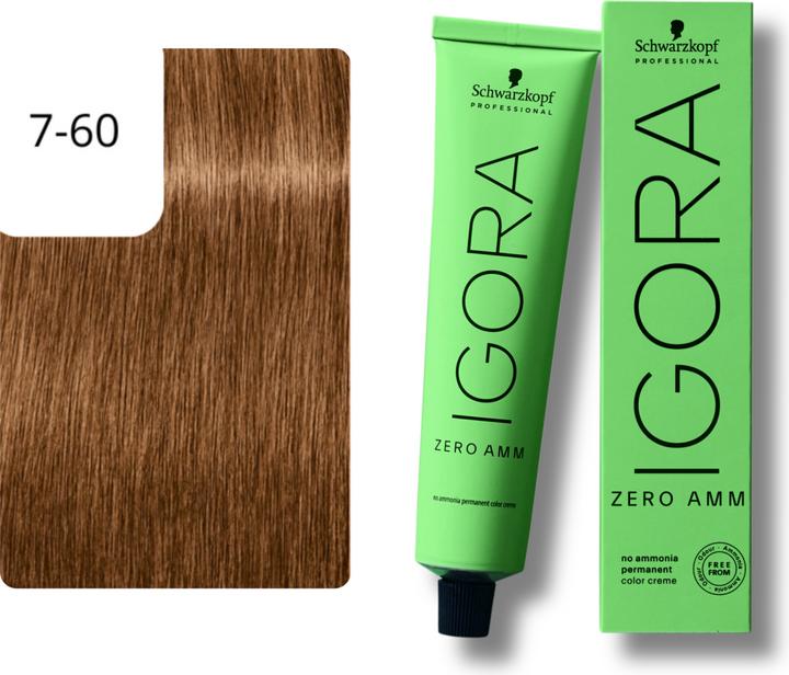 Produktbild Schwarzkopf Igora Zero AMM - 7-60 Mittelblond Schoko Natur (7-60 Mittelblond Schoko Natur)
