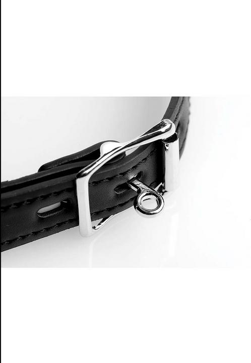 Actual product image XR Brands Metalen Mondspreider Met Kunstleren Band