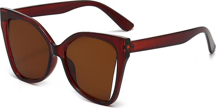Actual product image Techsuit - Sunglasses (5335) - for Women with PC Frame and Lens, Butterfly Shape - Brown