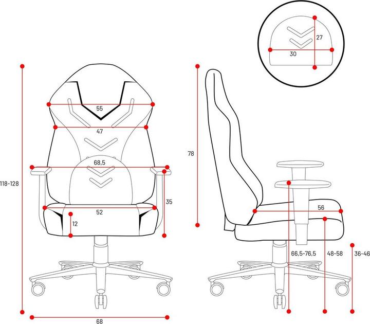 Actual product image Diablo Fotel Chairs X-Gamer Marshmallow Pink Normal Size