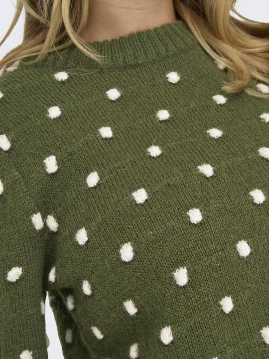 Immagine prodotto JdY Vestibilità regolare Collo alto Polsini lunghi Maniche a sbuffo Pullover Maglione in maglia (XL)