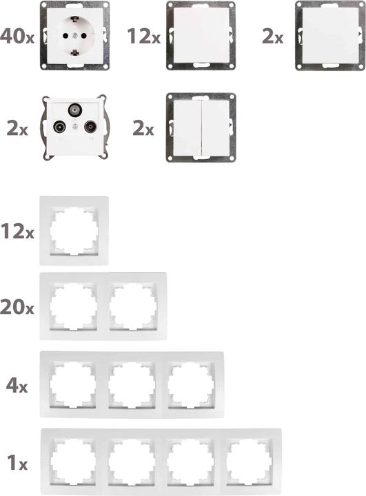 Actual product image MCP MCPOWER Flair "detached house" switch and socket outlet set, 95-piece, white