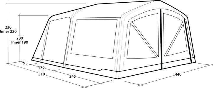 Produktbild Outwell Tunnelzelt Maryland 5 Air (Tunnelzelt, 27.50 kg, 5 Personen)