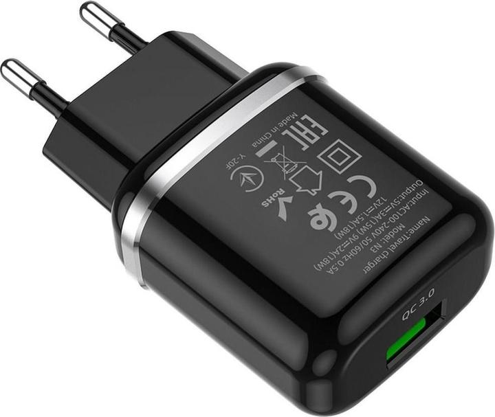 Produktbild Hoco N3, 18W, 3A, 1 x USB-A, schwarz (18 W)
