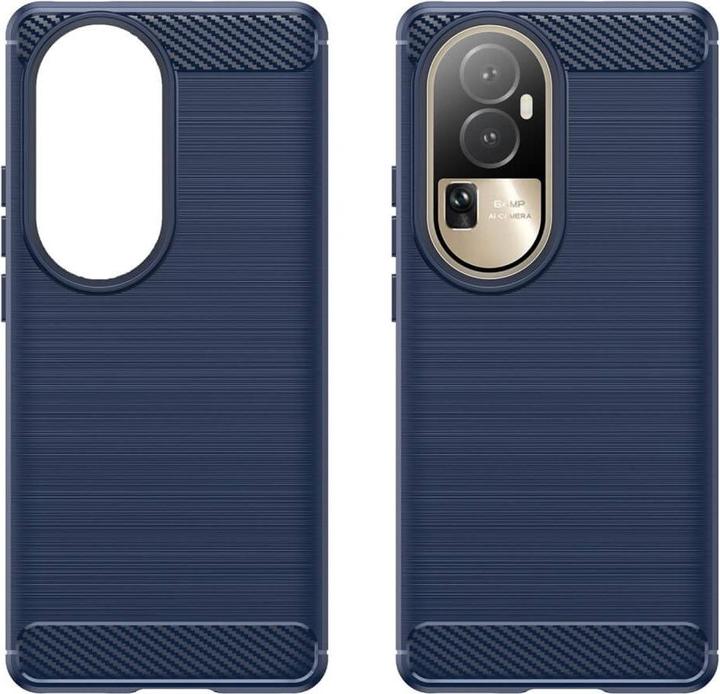 Actual product image Cover-Discount OPPO Reno 10 / 10 Pro - Metal Carbon Look Cover dark blue (OPPO Reno 10, Oppo Reno 10 Pro)
