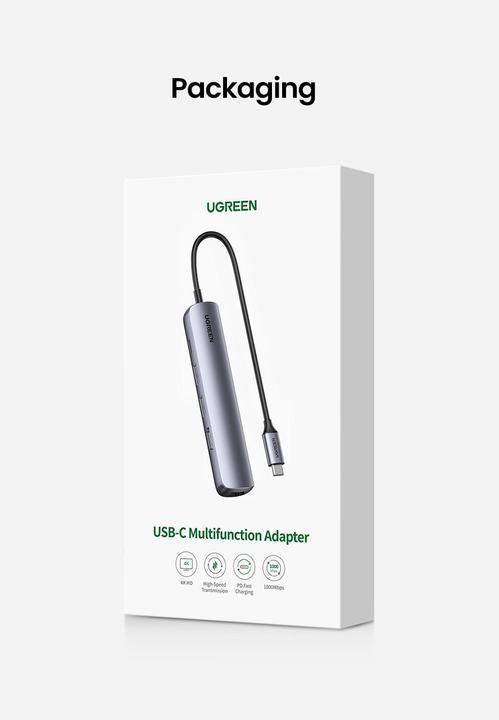 Actual product image Ugreen USB-C to 2x USB-A (USB-C, 5 Ports)