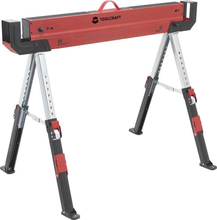 Image du produit Toolcraft TO-7726197 Chevalet de scie en acier réglable en hauteur 300kg (L x H x P) 520 x 620 x 1088mm 9.3kg (52 cm, 108.80 cm)