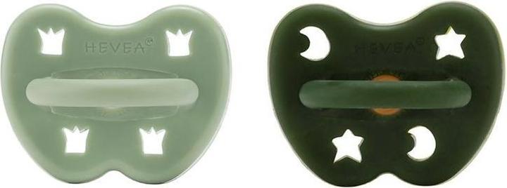 Hevea 2er-Pack Naturkautschuk Schnuller, Moss Green + Deep Forrest Green - kiefergerecht (ab 3 Mon.) (2 x)