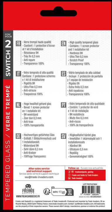 Valori nutrizionali e ingredienti Freaks and Geeks Trade Invaders - Tempered Glass - Switch 2 (Switch 2)
